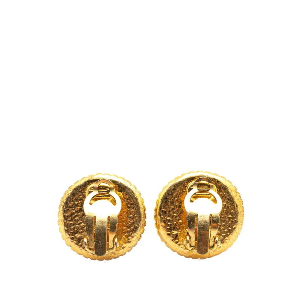 CHANEL Gold Logo Earrings